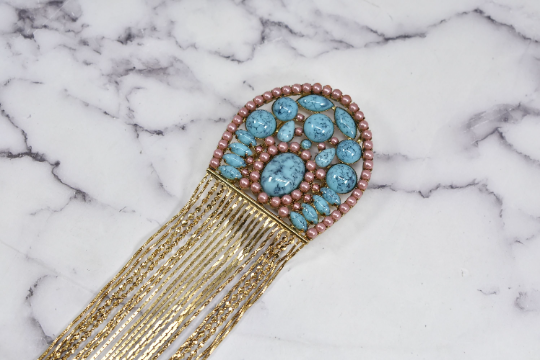 Slider Buckle Turquoise Blue Pink Dangling