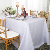 Sequin Paillette Poly Flax Rectangular Tablecloth Seamless