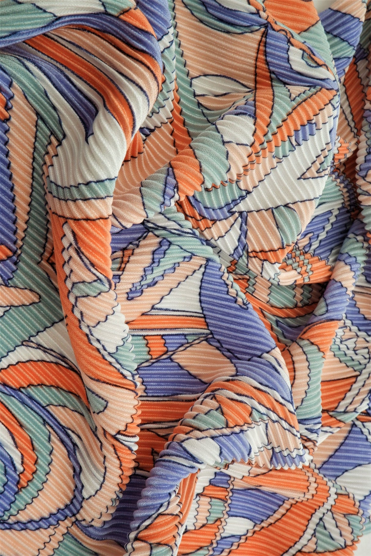Geometric Bodre Interlock Knit Fabric
