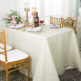 Sequin Paillette Poly Flax Rectangular Tablecloth Seamless
