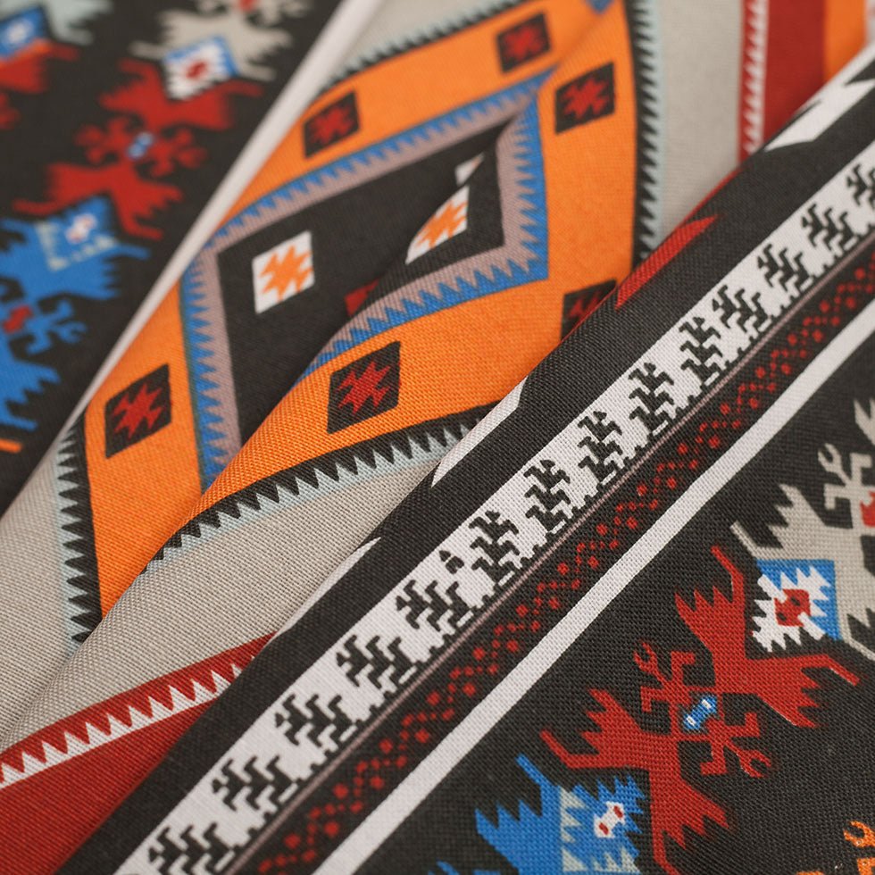 Spanish Multicolor Geometric Cotton-Polyester Print