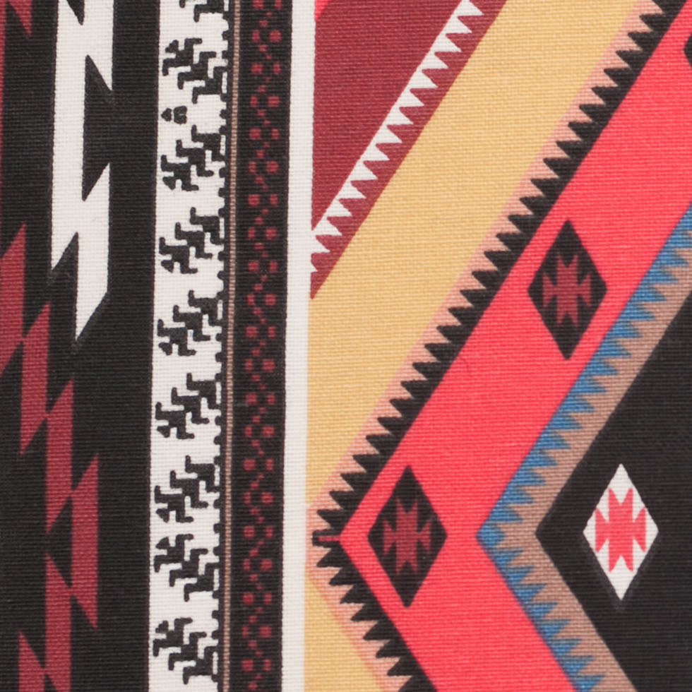 Spanish Multicolor Geometric Cotton-Polyester Print