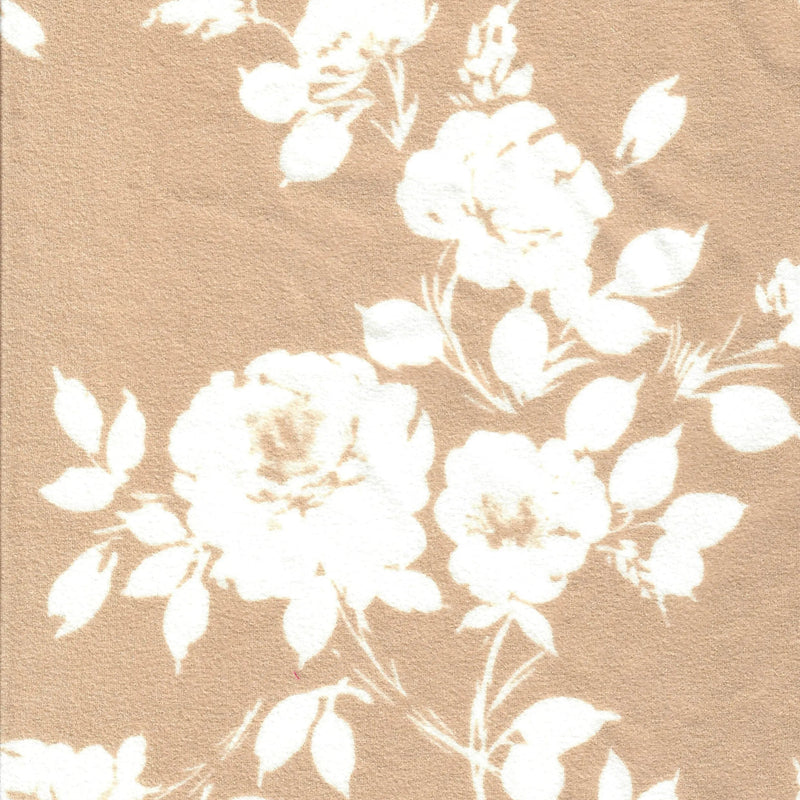 Sand Floral Techno Crepe Fabric 1 Yard Soft Stretch Print 58/60" Wide