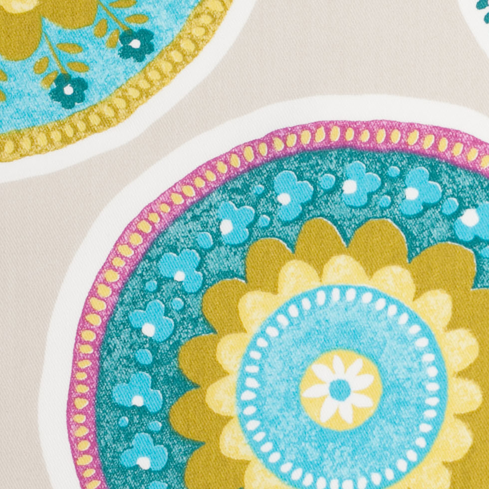 Spanish Beige Medallion Cotton-Polyester Print