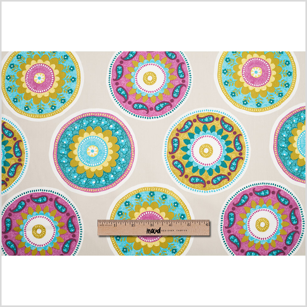 Spanish Beige Medallion Cotton-Polyester Print
