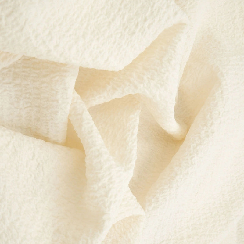 Crinkle Check Pucker Knit Fabric Solid Polyester Elastane Woven 57/58" Wide