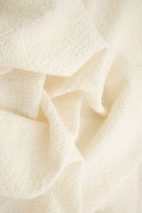 Crinkle Check Textured Woven Fabric Whisper White