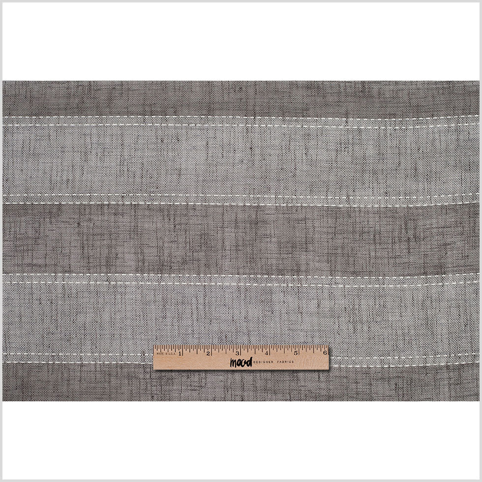 Spanish Gris Sheer Striped Polyester Woven