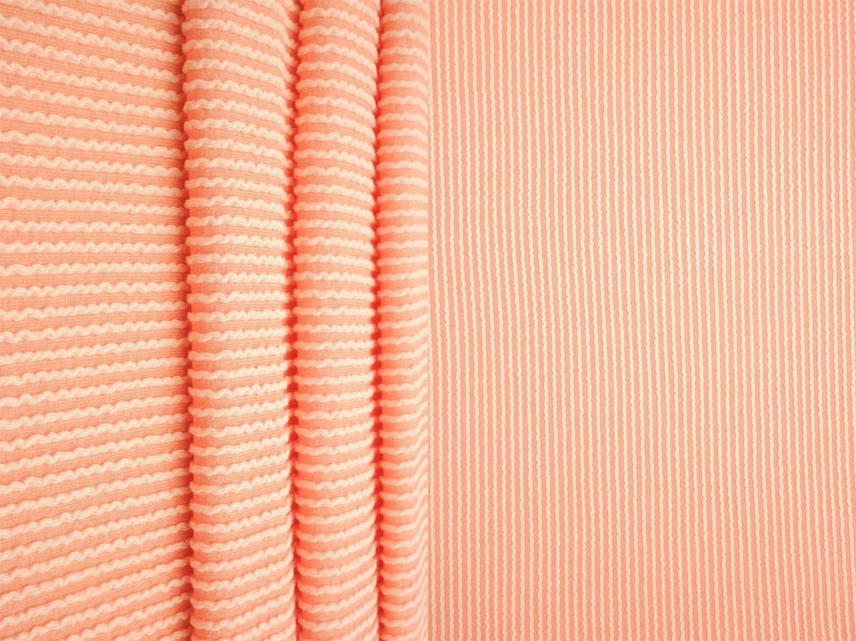 52" Knit Jacquard Rib Fabric 80% Polyester 15% Rayon 5% Spandex 230 GSM by Yard