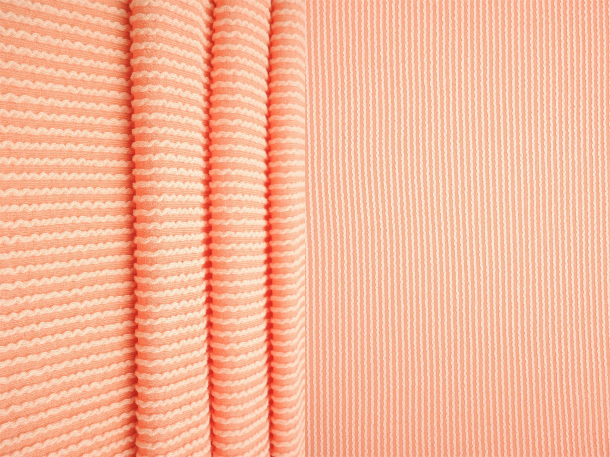 Jacquard Double Knit Rib Stretch Fabric