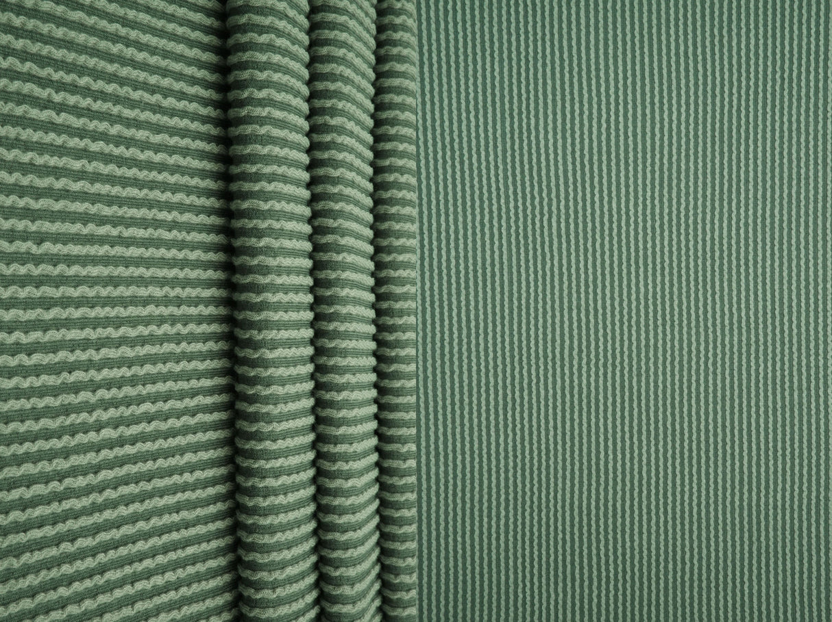 Jacquard Double Knit Rib Stretch Fabric
