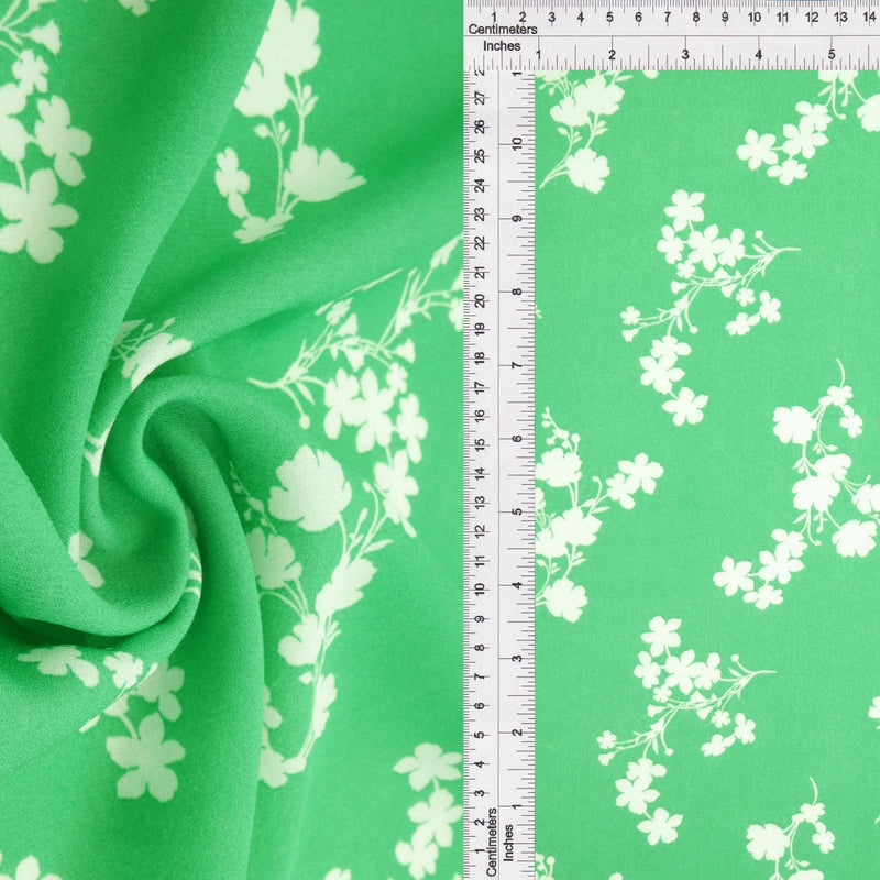 1 Yard Wool Dobby Floral Print Fabric, 58/59'' Wide 100% Polyester