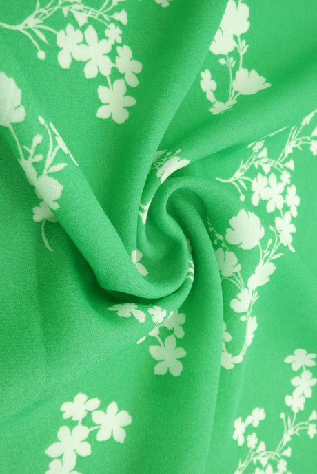 1 Yard Wool Dobby Floral Print Fabric, 58/59'' Wide 100% Polyester