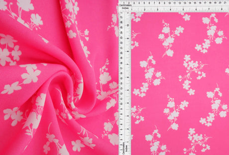 1 Yard Wool Dobby Floral Print Fabric, 58/59? Wide 100% Polyester