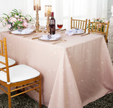 Sequin Paillette Poly Flax Rectangular Tablecloth Seamless