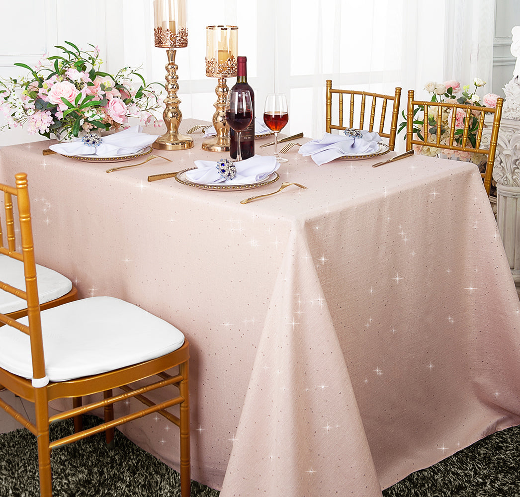 Sequin Tablecloth Rectangular 90x156 Blush Pink