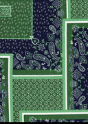 1 Yard DTY Bandana Paisley Patchwork Stretch Fabric 58/60 Inch Wide Smooth Knit for Custom Fashion & Crafts
