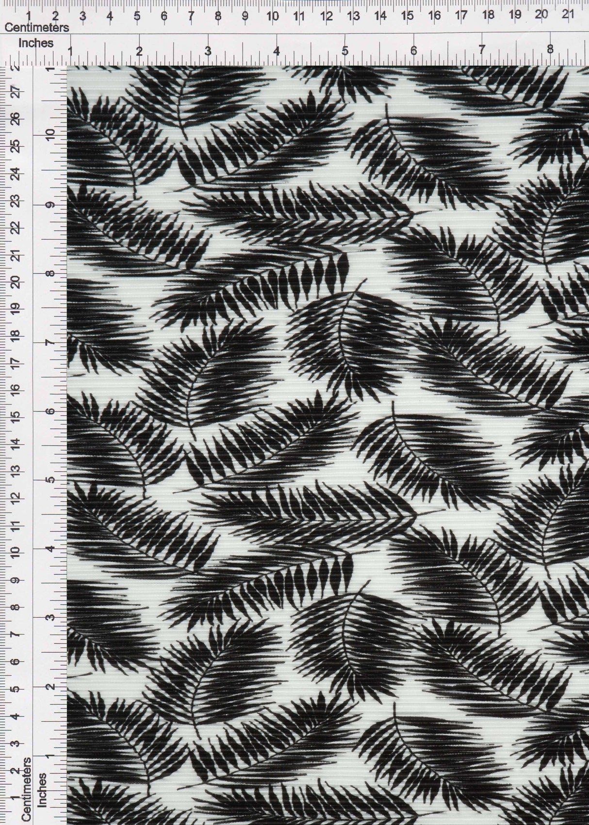 Pleated Tropical Leaf Interlock Knit