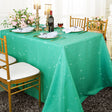 Rectangular Sequin Tablecloth 90x132 Tiff Blue/Aqua Blue