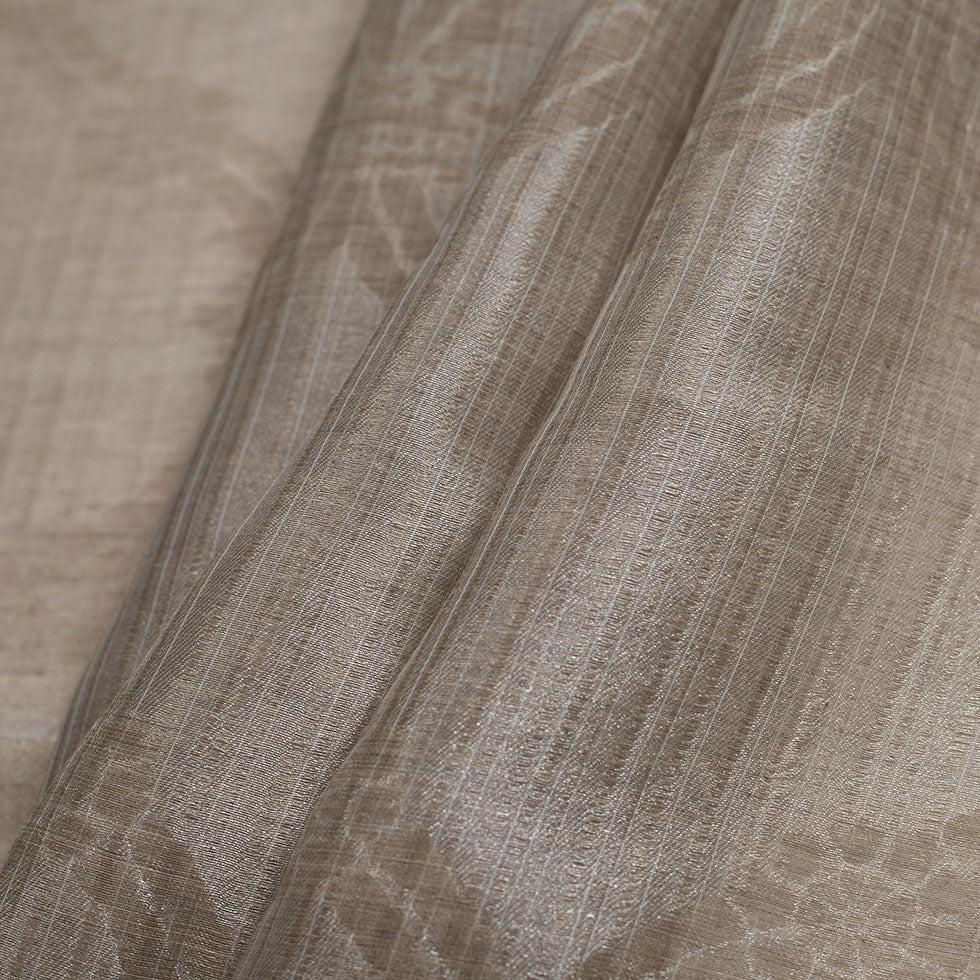Metallic Beige/Silver Sheer Polyester Woven