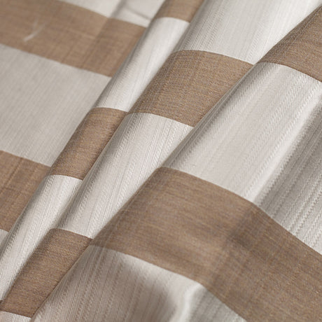 Striped Pearl/Beige Polyester Woven