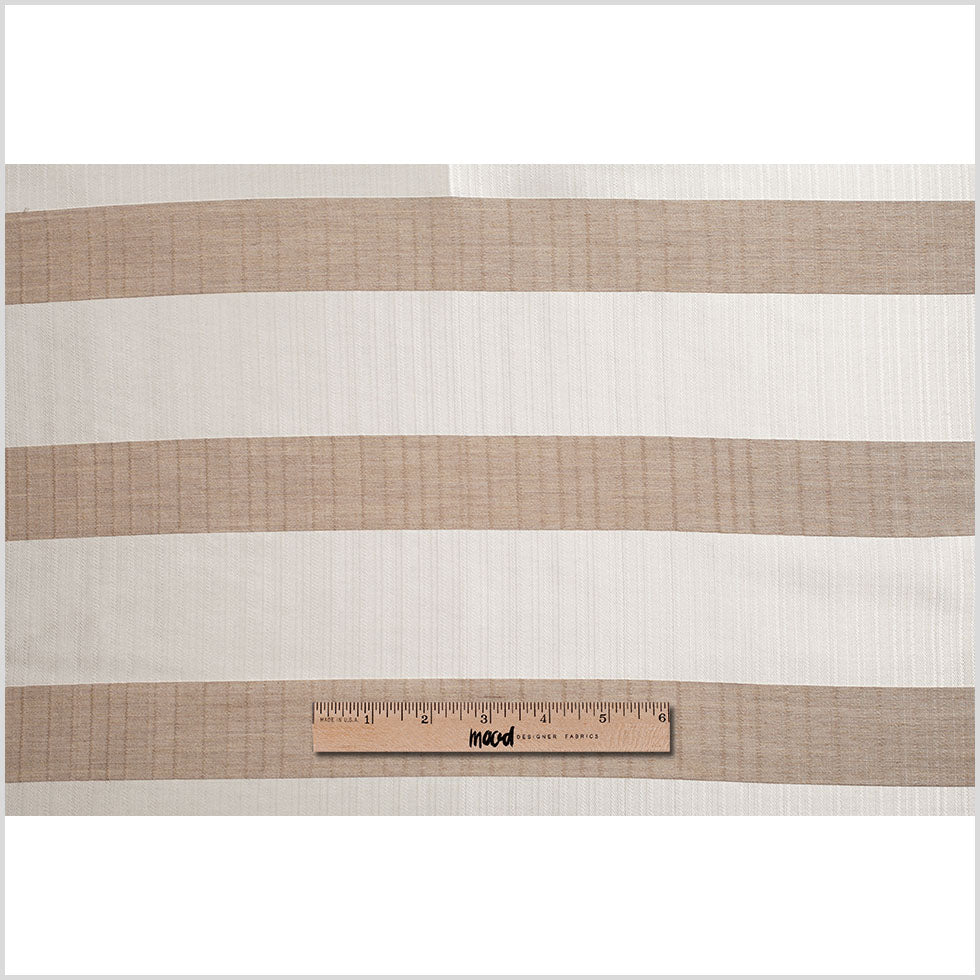 Striped Pearl/Beige Polyester Woven