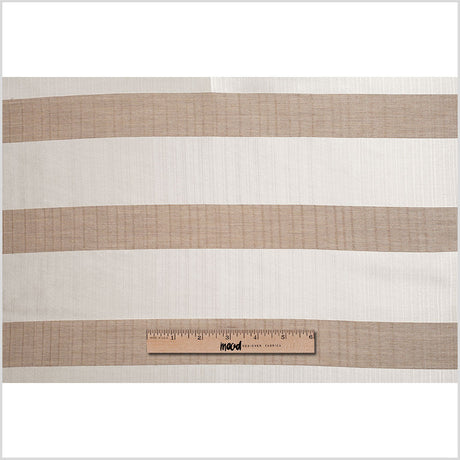 Striped Pearl/Beige Polyester Woven