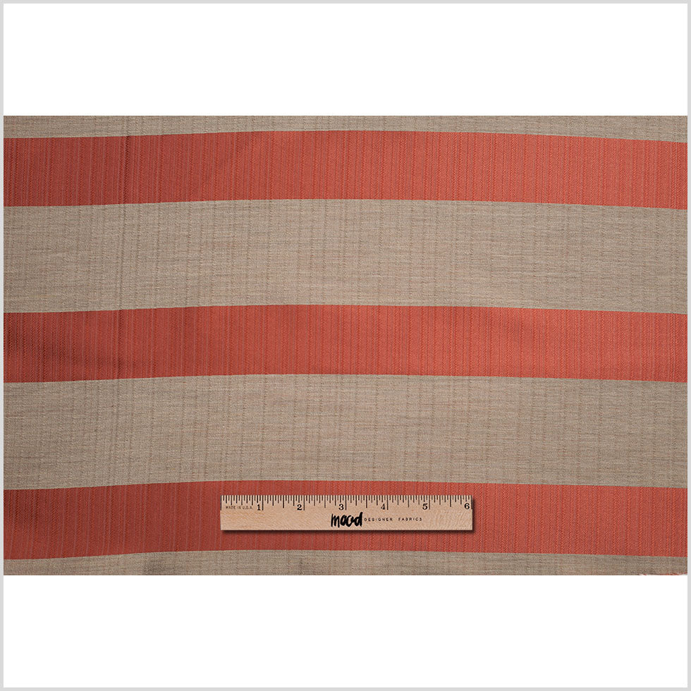 Striped Rust Polyester Woven