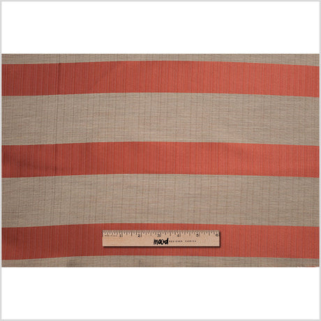 Striped Rust Polyester Woven
