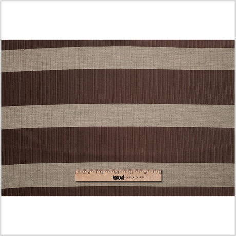 Striped Chocolate Polyester Woven