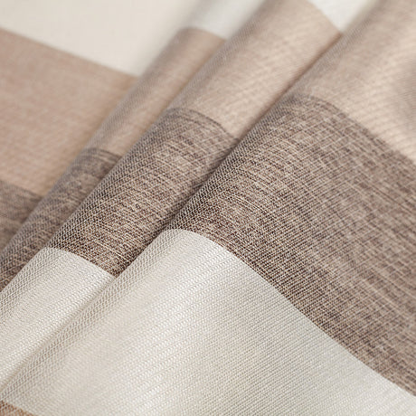 Beige/Brown Striped Polyester Woven
