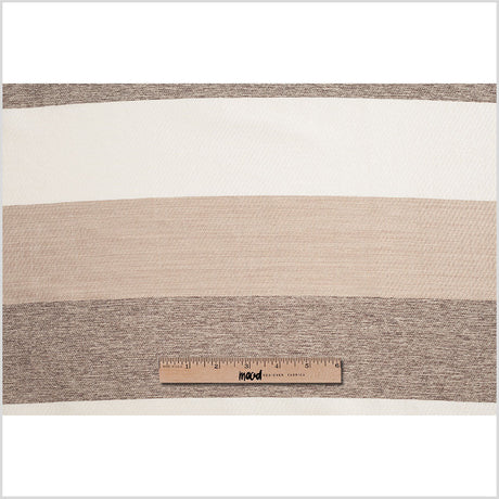 Beige/Brown Striped Polyester Woven