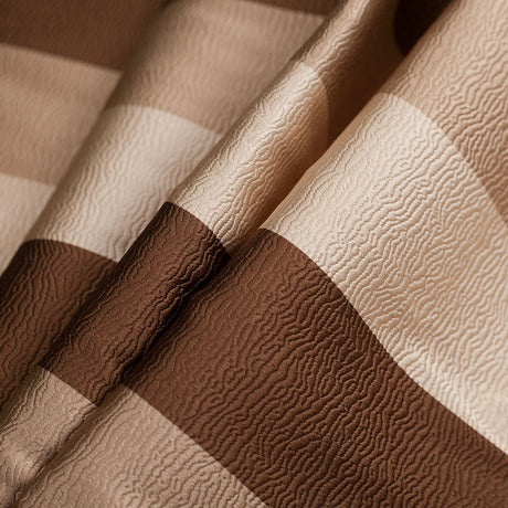 Brown Striped Polyester Brocade