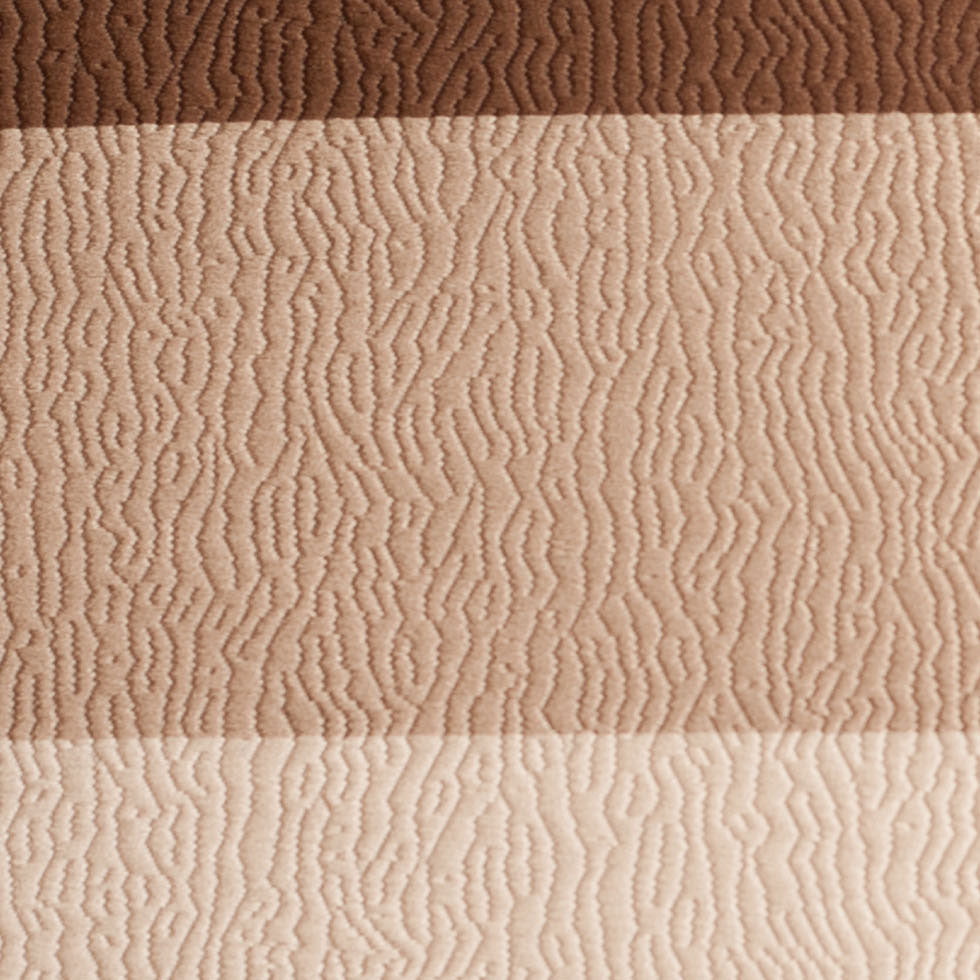 Brown Striped Polyester Brocade