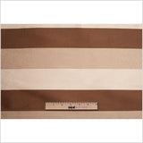 Brown Striped Polyester Brocade