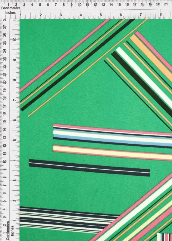 1 Yard DTY Multi Stripe Geo Print Brushed Knit Fabric Lightweight Polyester Spandex 58 Inch Stretch Material