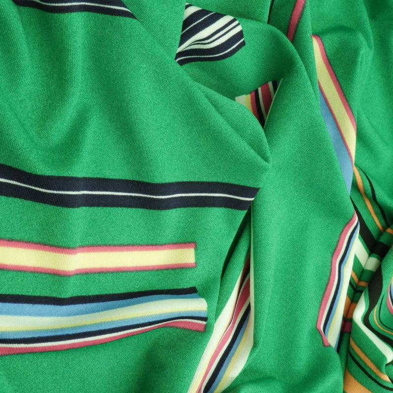 DTY Multi Stripe Geo Print Fabric 1 Yard Soft Stretch Lightweight Drape 58/59" Wide