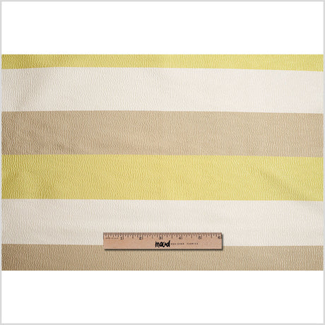 Lime Striped Polyester Brocade