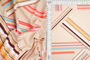 1 Yard DTY Multi Stripe Geo Print Brushed Knit Fabric Lightweight Polyester Spandex 58/59 Inch Wide Stretch Material