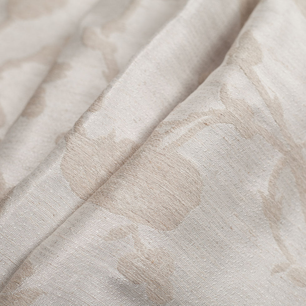 Metallic Silver Floral Polyester Brocade