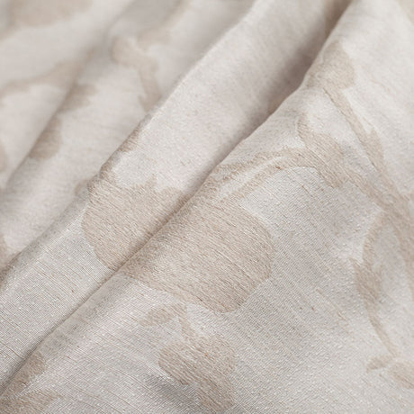 Metallic Silver Floral Polyester Brocade