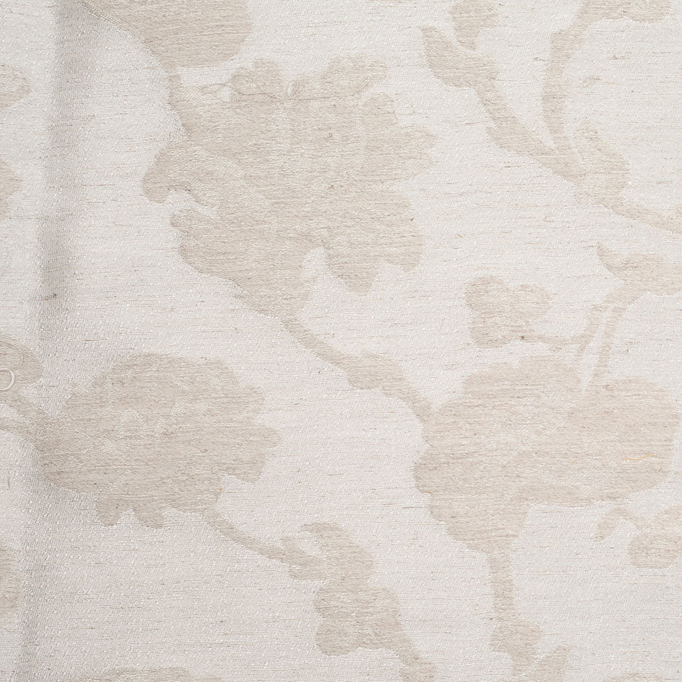 Metallic Silver Floral Polyester Brocade
