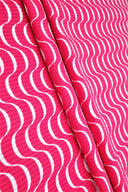 Tela de punto elástico suave y ligero con costilla 4x2 y estampado abstracto, 58/60" de ancho