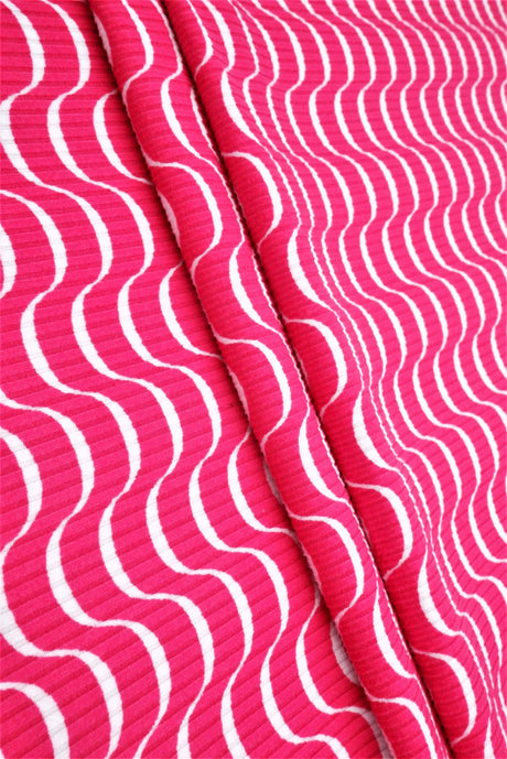 1 Yard Abstract Print 4X2 Yummy Rib Knit Fabric Soft Stretch 58/60 Inch Wide