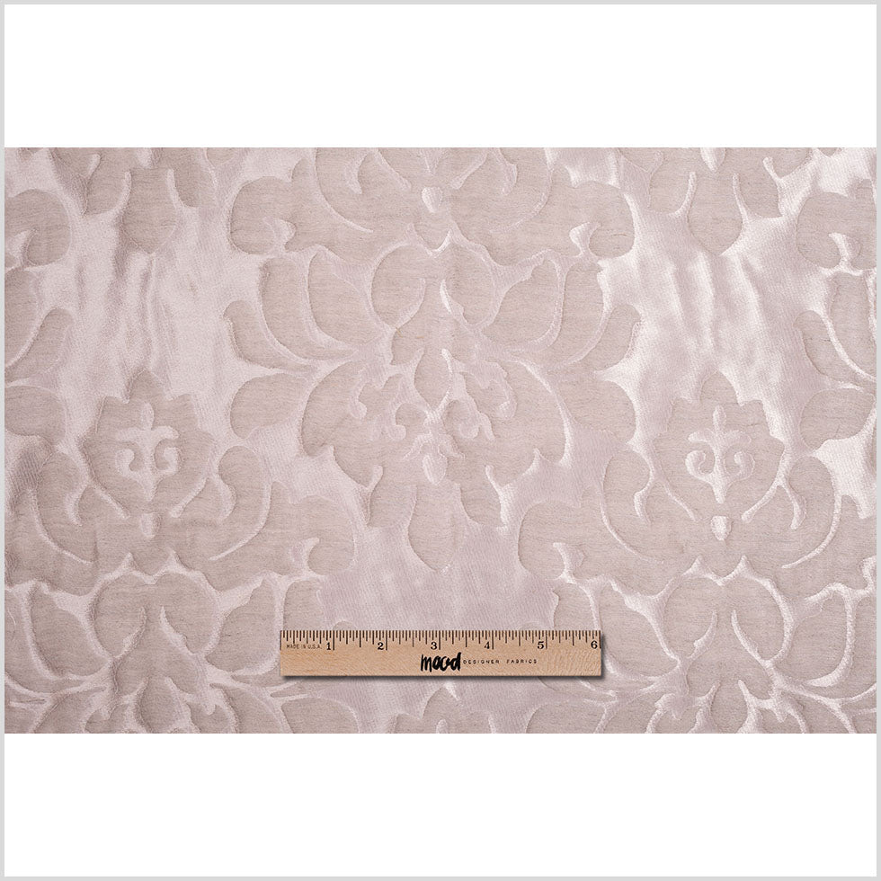 Metallic Pink/Beige Damask Polyester Brocade