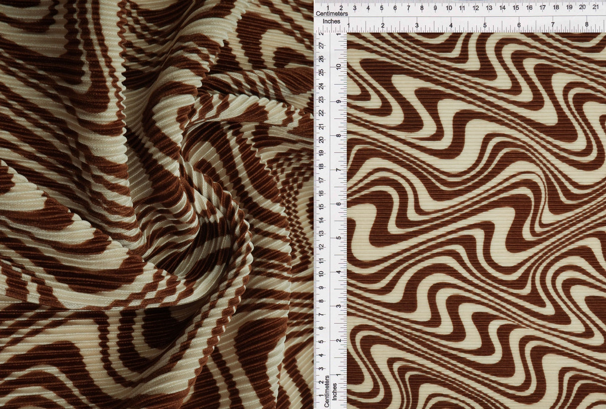 Abstract Geometric Pleated Interlock Fabric