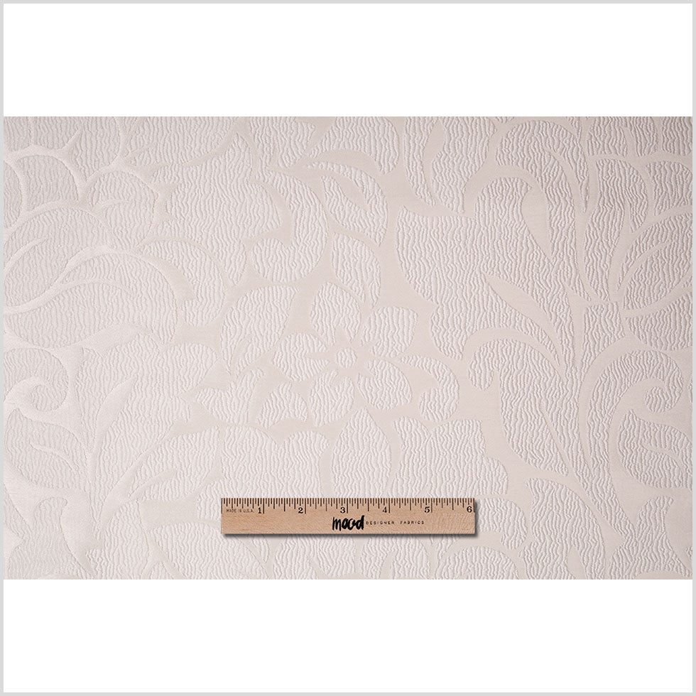 Ivory Floral Polyester Jacquard