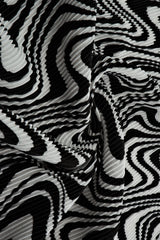 Abstract Geometric Pleated Interlock Fabric