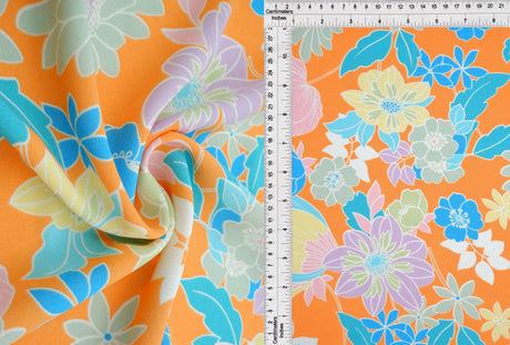 Cey Floral Print Fabric 1 Yard Soft Lightweight Drapey Material 58/59" Wide