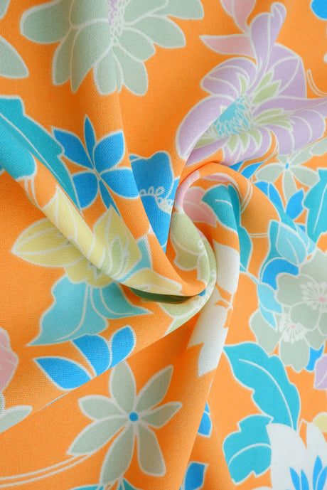 CEY Floral Flower Print Woven Fabric Lightweight Polyester 58/59 Inches Wide